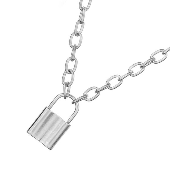 ❤️Fashion Rock Punk Cross Lock Necklace, N90201P138 - Picture 5 of 9